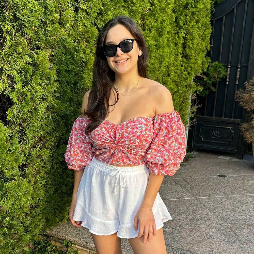 Tie Back Floral Top